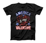 America is my Valentine proud Americans Heart USA Grunge T-Shirt