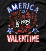 America is my Valentine proud Americans Heart USA Grunge T-Shirt